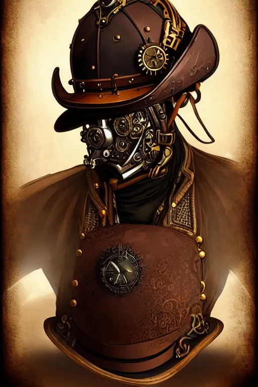 Prompt: steampunk helmet fantasy art mask cowboy!! stylized digital illustration sharp focus, elegant intricate digital painting artstation concept art global illumination ray tracing advanced technology chaykin howard and campionpascale and cooke darwyn and davis jack