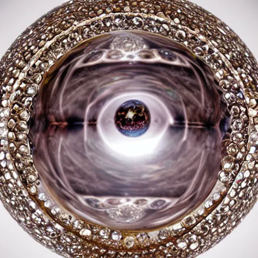 Image similar to An Ornate Embellished Crystal Ball containing the Universe inside.