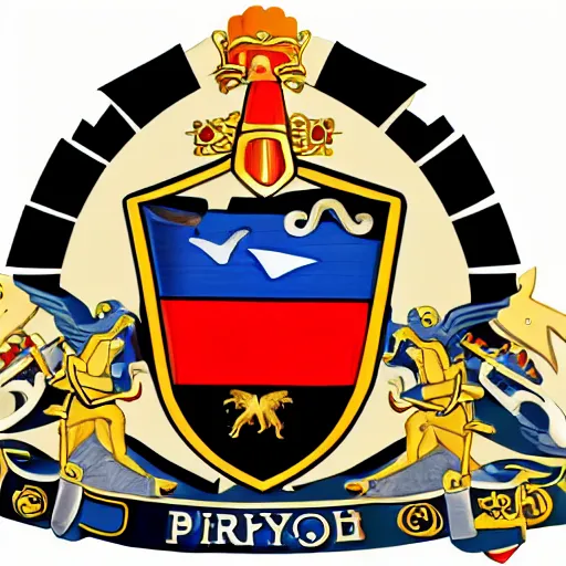 Image similar to high school badge, private school, coat of arms, two - and - a - half dimensions