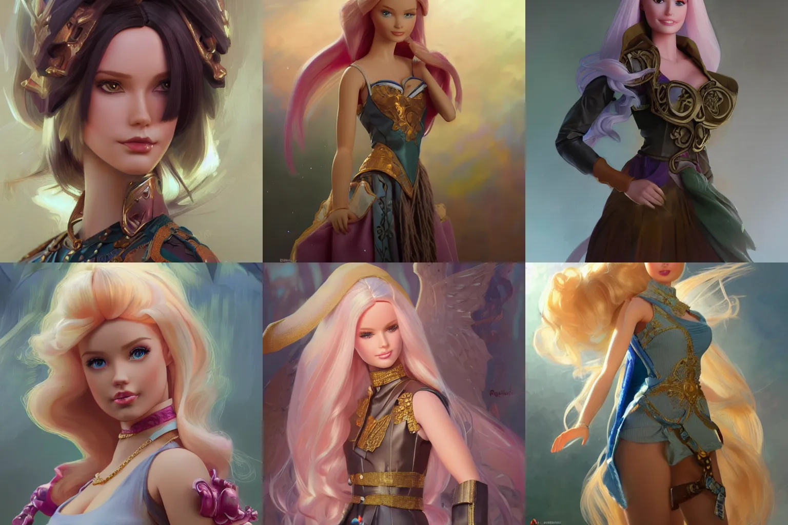 Prompt: Barbie doll Russian hero digital fantasy character, painted portrait, artstation, concept art, hard focus, illustrations, works by Artgerm and Greg Rutkowski, Alphonse Mucha and Craig Mullins, James Jean, Andrey Ryabovichev, Mark Simonetti and Peter Morbacher, 16k,