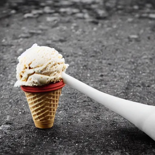 Image similar to a very detailed photograph of ice cream cone love