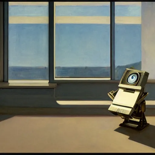 Image similar to WALL-E by Edward Hopper