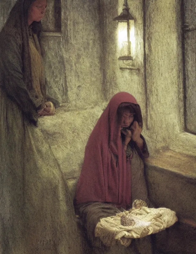Prompt: peasant woman praying in a curch, cottage core, cinematic focus, polaroid photo bleached vintage pastel colors high - key lighting, soft lights, foggy, by steve hanks, by lisa yuskavage, by serov valentin, by tarkovsky, detailed, oil on canvas