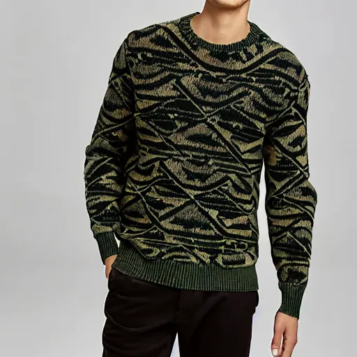 Image similar to a wool sweater knit with a repeating avocado pattern