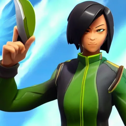 Image similar to toph beifong in fortnite, character render, full body shot, highly detailed, in game render