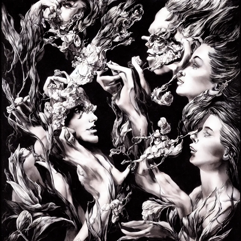 Image similar to fragrance advertising campaign by bernie wrightson