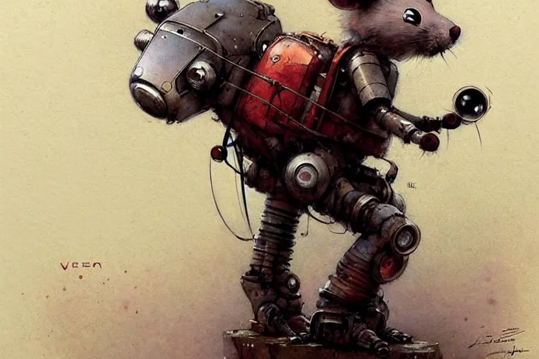 Image similar to adventurer ( ( ( ( ( 1 9 5 0 s retro future robot mouse explorer vehical. muted colors. ) ) ) ) ) by jean baptiste monge!!!!!!!!!!!!!!!!!!!!!!!!! chrome red