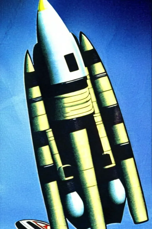 Prompt: Garey Busey as a retro-sci-fi space-rocket-ship
