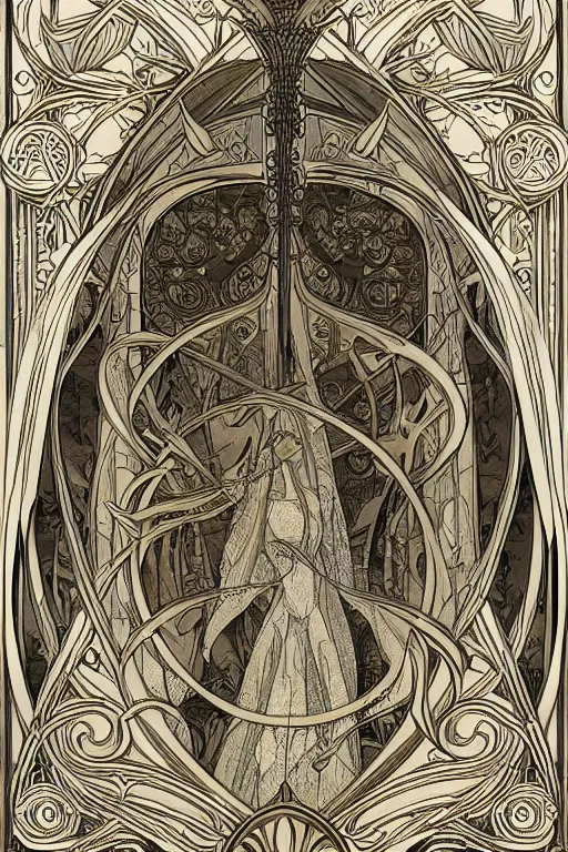 Prompt: an intricate art nouveau frame, only edges, highly detailed, artstation, concept art, matte, sharp focus,