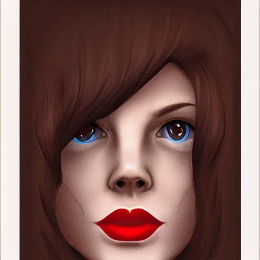 Image similar to girl with medium length red hair. thin face, red lips. centered median photoshop filter cutout vector behance hd jesper ejsing!