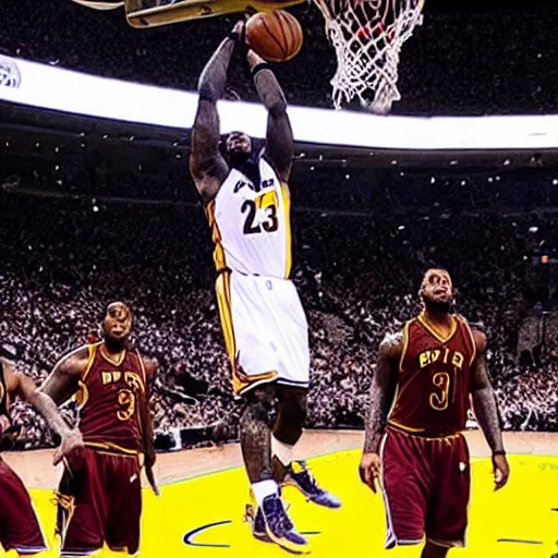 Image similar to lebron james dunking