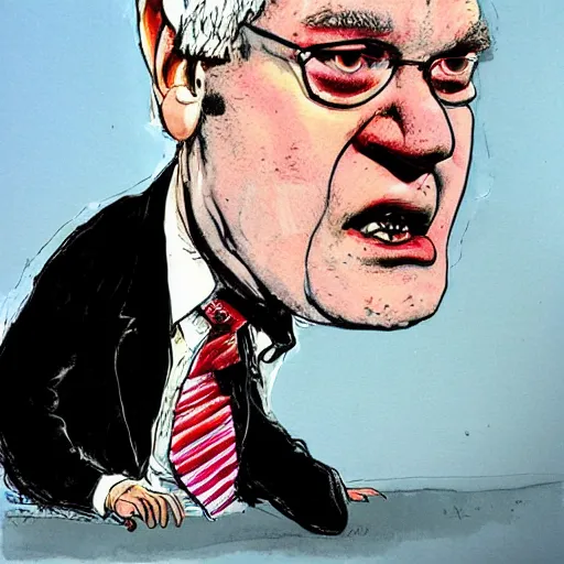 Image similar to newt gingrich painted by ralph steadman,