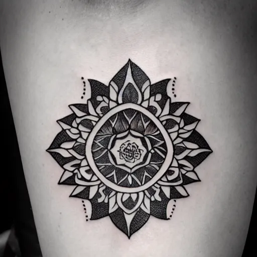 Prompt: intricate tattoo design geometry