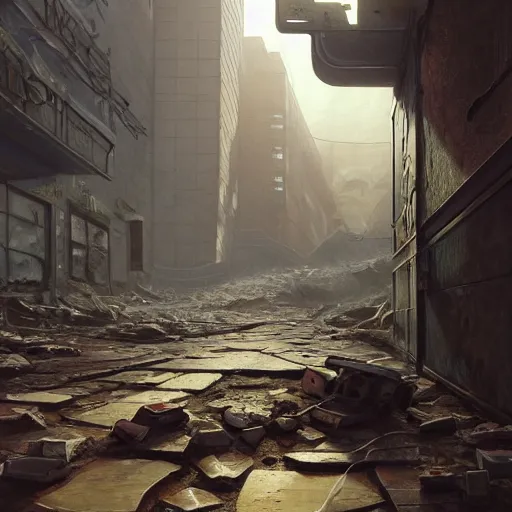 Image similar to highly detailed macro shot of a walky - talky in rubble in gta v, in a hallway, stephen bliss, unreal engine, fantasy art by greg rutkowski, loish, rhads, ferdinand knab, makoto shinkai and lois van baarle, ilya kuvshinov, rossdraws, tom bagshaw, global illumination, detailed and intricate environment