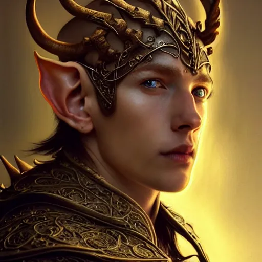 Prompt: portrait painting of an elven male teen with short light orange hair and tribal tattoos on his face wearing fur armor, ultra realistic, concept art, intricate details, eerie, highly detailed, photorealistic, octane render, 8 k, unreal engine. art by artgerm and greg rutkowski and charlie bowater and magali villeneuve and alphonse mucha