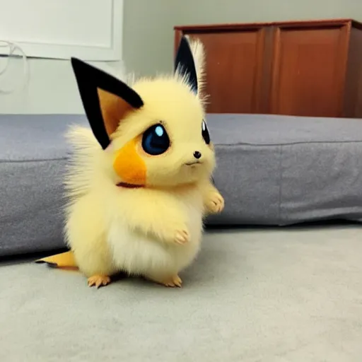 Image similar to real life pokemon, cute, fluffy, ultra realistic, golden hour