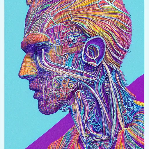 Prompt: the head of a beautiful and elegant man partially made of rainbows, an ultrafine detailed illustration by james jean, final fantasy, intricate linework, bright colors, behance contest winner, vanitas, angular, altermodern, unreal engine 5 highly rendered, global illumination, radiant light, detailed and intricate environment