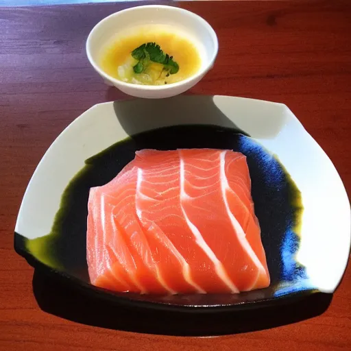 Prompt: salmon sashimi looks like a cat,photorealistic