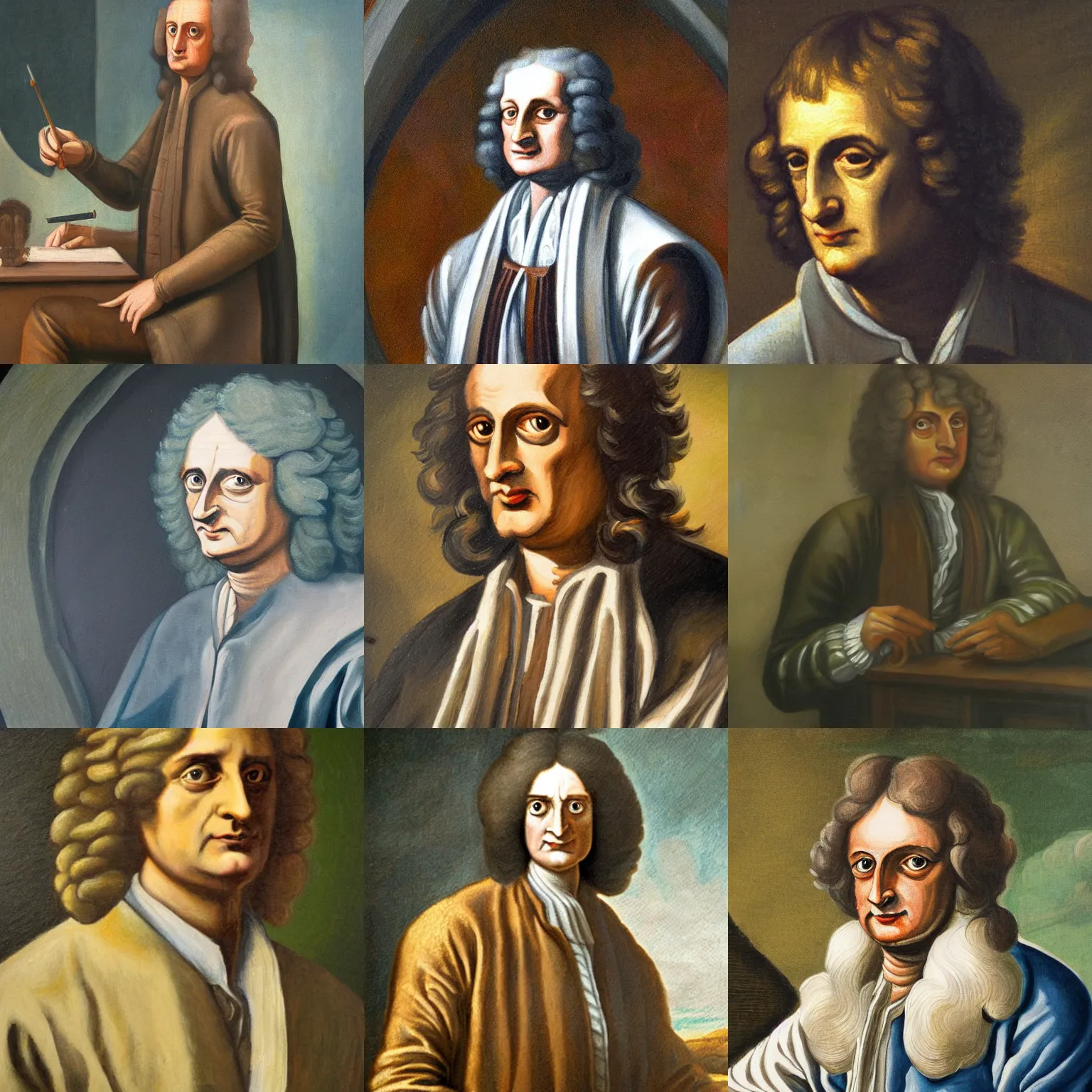 Prompt: a detailed painting of Isaac Newton