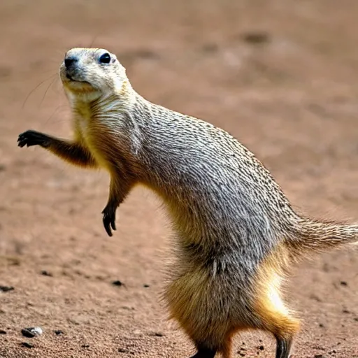 Prompt: Prairie Dog riding Emu