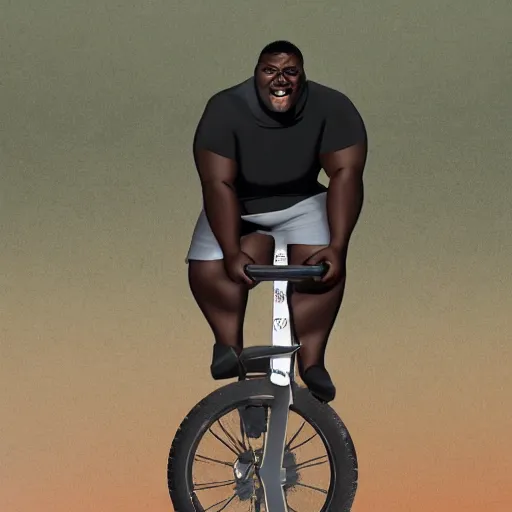 Image similar to a little black person rides on the shoulder's of a huge 7 ft tall 5 0 0 pound black man. hyperreal - h 6 4 0