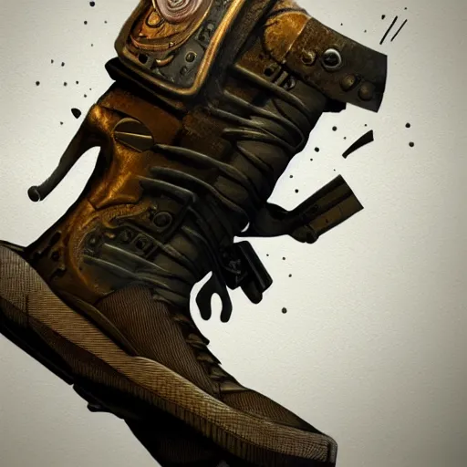 Image similar to sneaker, steampunk, sculpture, concept art, smooth, sharp focus, illustration, raytracing