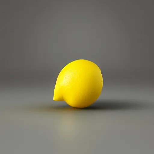 Image similar to a high quality render of a low poly lemon,