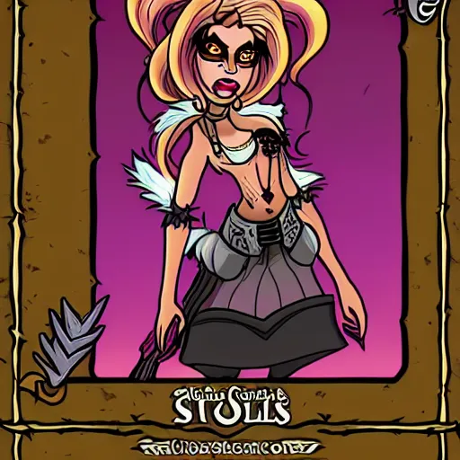 Image similar to Stolas Helluva Boss, D&D Character card, By VivziePop