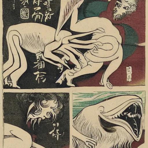 Prompt: strange bestiary of repressed unconscious emotional yokai