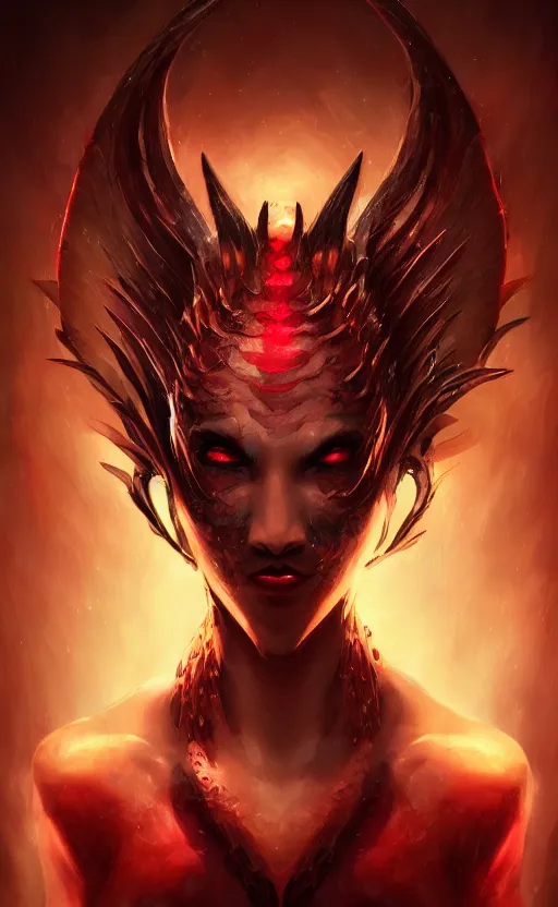 Image similar to face portrait of dragon kin woman, with pretty red ruby eyes, dynamic lighting, fantasy concept art, trending on art station, stunning visuals, creative, cinematic, ultra detailed