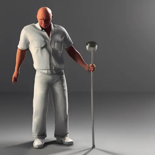 Prompt: mr. clean, 3 d render, dramatic lighting, ray tracing