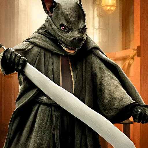 Image similar to a photo of master splinter as the grim reaper