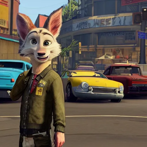 Image similar to Gameplay screenshot from the upcoming Rockstar Games release, Grand Theft Auto: Zootopia