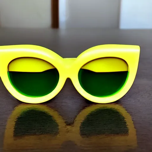 Prompt: lemon with green sunglasses 3d emoji iphone