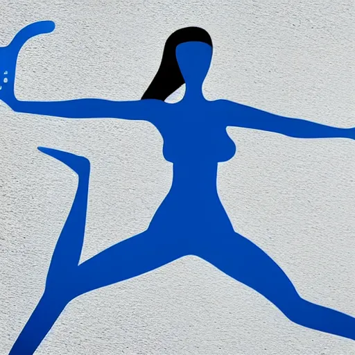 Image similar to dripping electrical blue paint across the shape of a female human body dancing and listening to music with headphones, realistic , high detail, on a clear white background