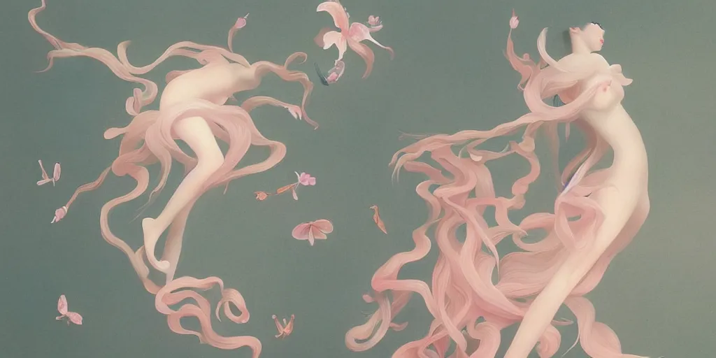 Prompt: breathtaking delicate painting creatures, by hsiao - ron cheng, bizarre compositions, many exquisite detail, pastel colors, 8 k
