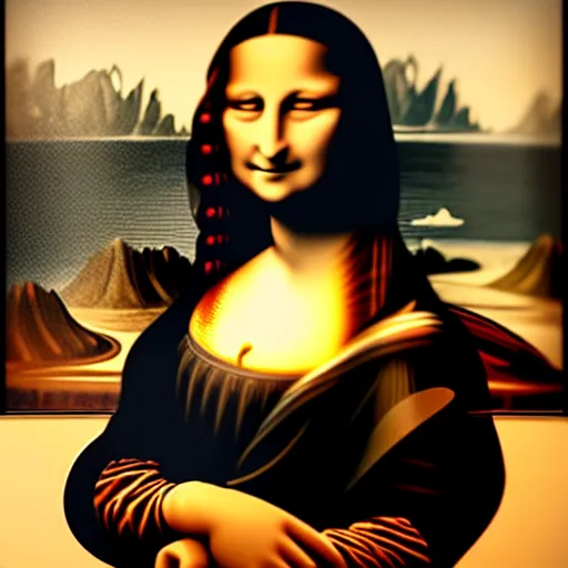 a photorealistic photograph of Mona Lisa holding a | Stable Diffusion ...