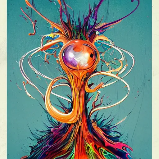 Image similar to Beautiful meta soul by Alex Pardee and Nekro and Petros Afshar, unstirred paint, vivid color, cgsociety 4K