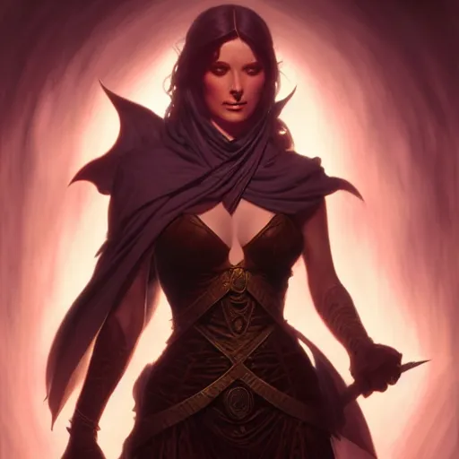 Image similar to female Planeswalker Magic the Gathering, dark fantasy, medium shot, intricate, elegant, highly detailed, digital painting, volumetric light, artstation, concept art, smooth, sharp focus, illustration, art by Gil Elvgren and Greg Rutkowski and Alphonse Mucha