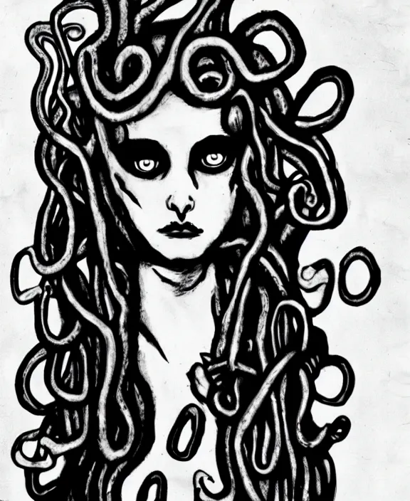 Prompt: medusa by tim burton