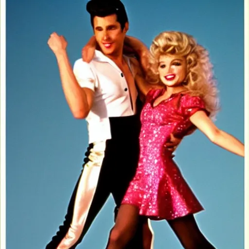 Image similar to danny and sandy from grease circa 1 9 9 0 in beverly hills