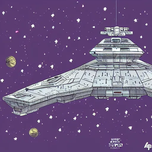 Image similar to imperial star destroyer in space sanrio art style trending on art station