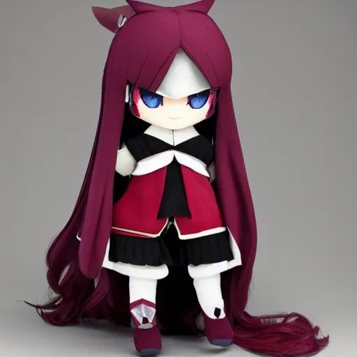 Prompt: cute fumo plush of a girl from a secret cult, the order of the burning shadow, studio lighting