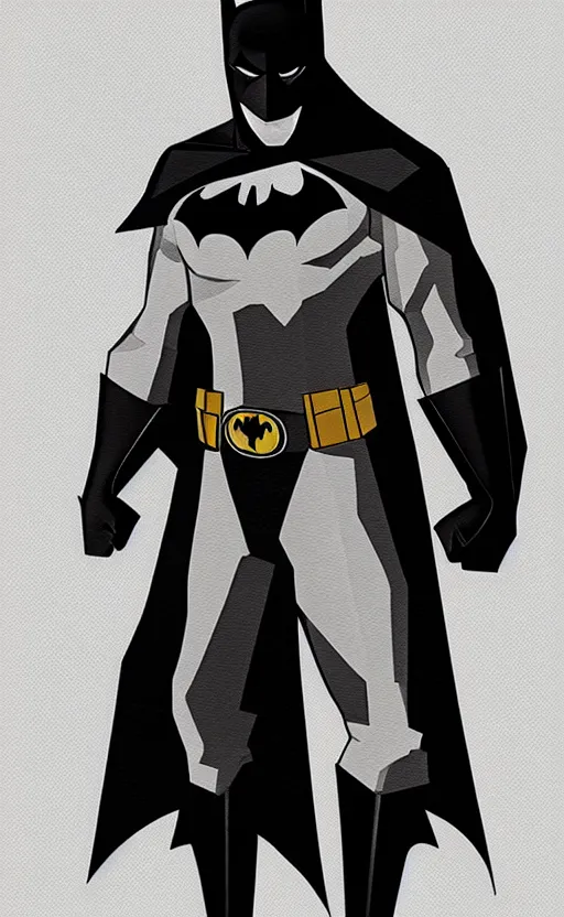 Prompt: cubist batman suit design, concept art, detailed, blank background, clean