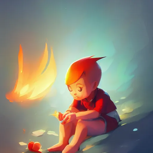 Image similar to very cute baby flame, minimalist, behance hd by jesper ejsing, by rhads, makoto shinkai and lois van baarle, ilya kuvshinov, rossdraws global illumination