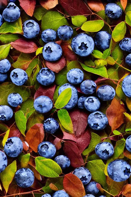 Image similar to artistic medium close-up of stylized 3D render of bushes with blueberries in a forest. Digital art. Rustic. Nordic. 4K. Trending on artstation. Leafy. Extremely detailed. Nature. Artistic. Wild.