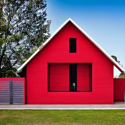 Image similar to a modern red house, architecture