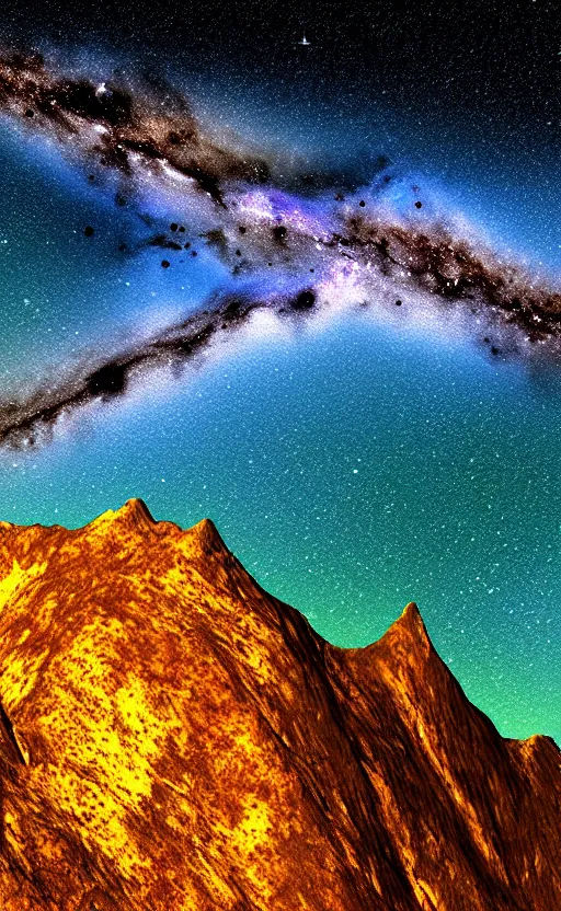 Prompt: highly detailed realistic photo of milkyway on mountain, vibrant colors, award winning masterpiece photo, hyper realistic, concept art, 8 k detail post - processing