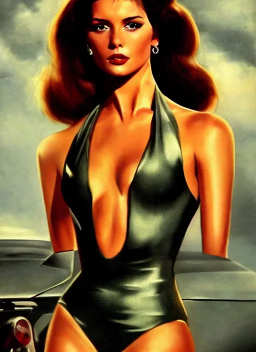 Image similar to portrait photo of a gorgeous young valery kaufman as Bond Girl in James Bond movie, with intricate detailed in the style of stefan kostic realistic sharp