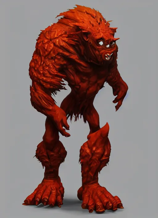 Prompt: а fantasy Proto-Slavic skinny red troll creature inspired blizzard games, full body, detailed and realistic, 4k, trending on artstation, octane render